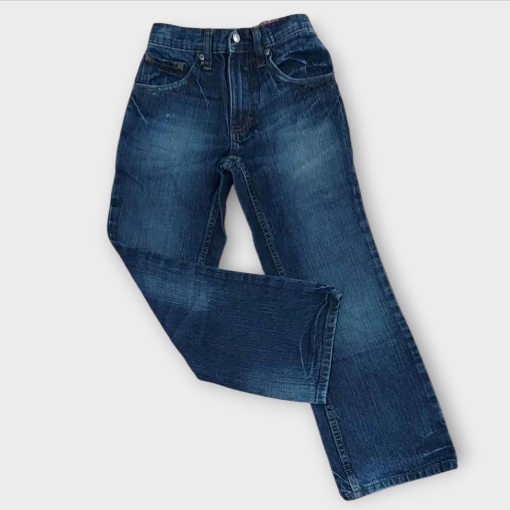 NWT Lee Boy's Dark Blue Slim Straight Jeans ~sz 7X Slim